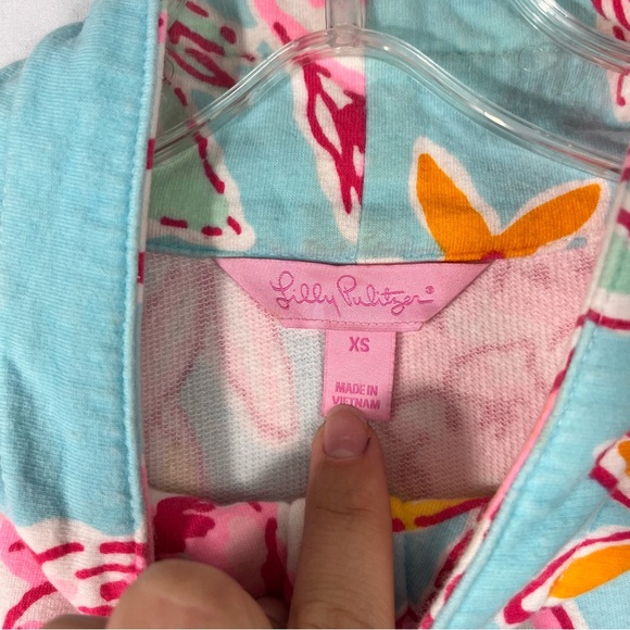 Lilly Pulitzer Breakwater Blue Lolita Skipper Popover Quarter Zip Sweatshirt XS - Picture 5 of 6